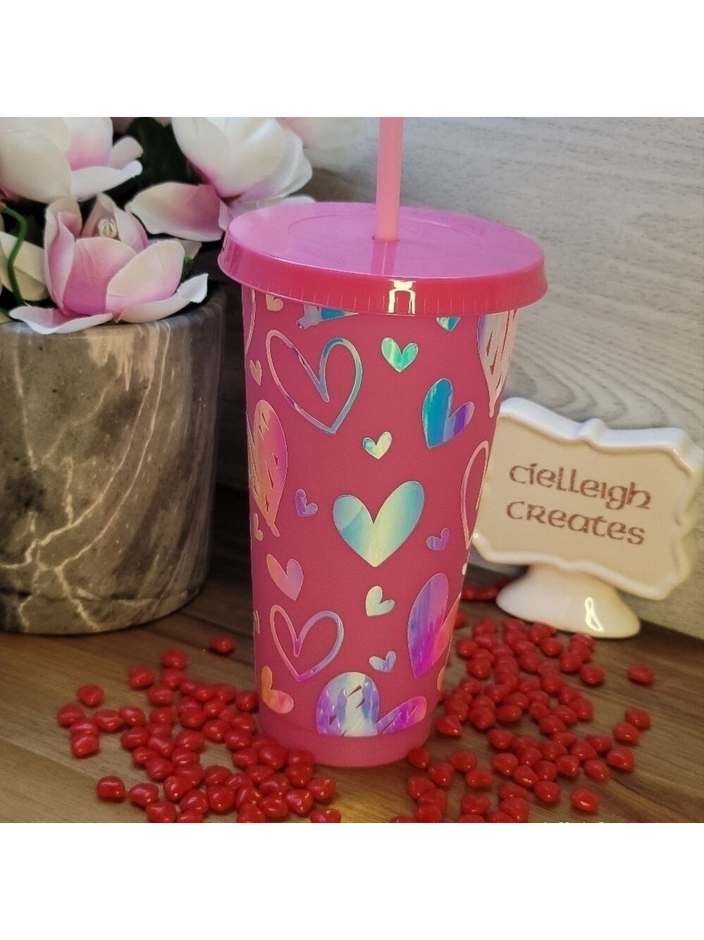 🌟 HOST PICK 🌟Iridescent hearts tumbler